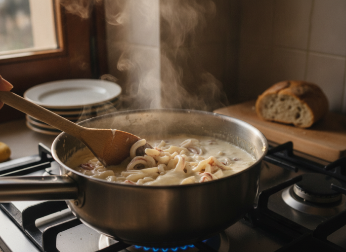 Croquetas de gulas caseras: receta con caldo de pescado