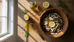 Ensalada de gambas y champiñones: receta fresquísima