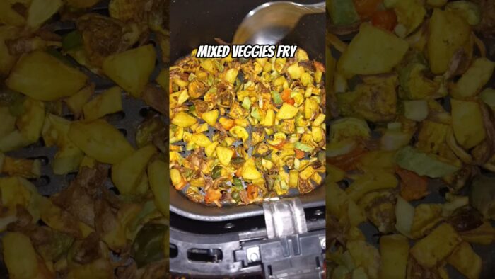 mixed veggies fry in air fryer #shorts#shortvideo#food#veggies#foodie#recipe#cooking#easy#healthy