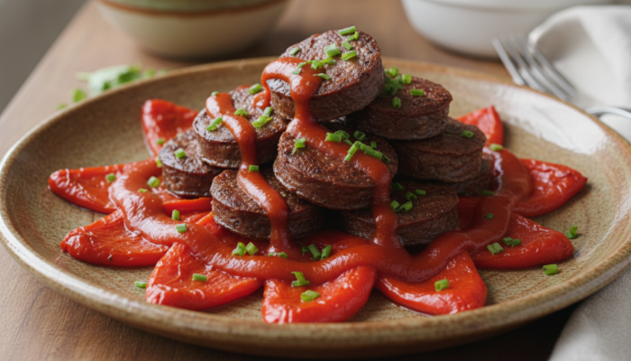 Pimientos de piquillo con morcilla: tapa clásica