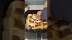 viral air fryer smores dip recipe 🍫🔥#chocolate #smores #marshmallow #recipe #dessert #shorts #food
