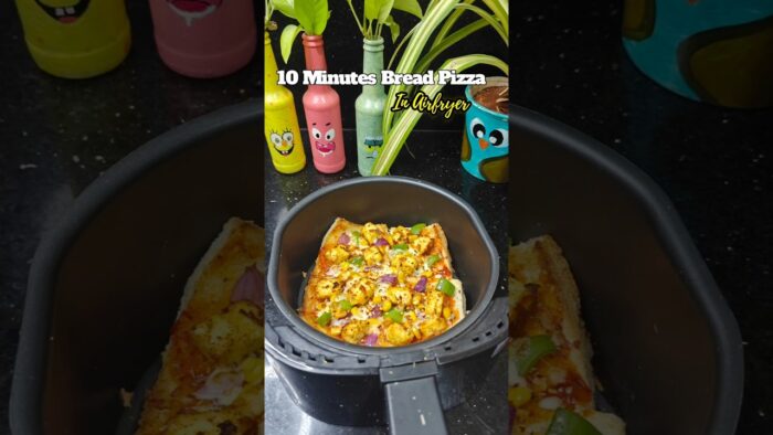 10-Minute Air Fryer Bread Pizza 🍕 | Crispy, Cheesy & Super Easy Recipe! #breadpizza #breakfastrecipe