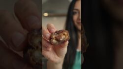 3-Ingredient Air Fryer Stuffed Dates! 🍫🥜🔥 (Healthy Snickers Hack) #shorts