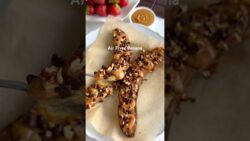 A fun & easy dessert idea: air fryer banana😍 #easydessert #easyrecipe #healthydessert