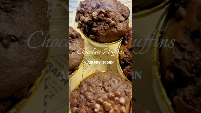 Air Fryer Chocolate Muffins 🧁🤎✨ #Dessert #Recipe #Cooking #FoodShorts #youtubeshorts #homebaking