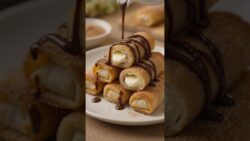 Air Fryer Churro Cheesecake Rolls 🤤 Crispy Outside, Creamy Inside! #Shorts#fypシ゚viral#chocolate