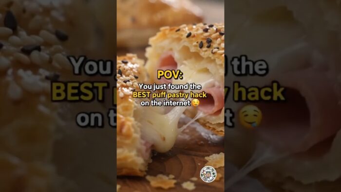 Air Fryer Ham & Swiss Puff Pastry Hack 🤤#shorts #shortvideo #shortsfeed #youtube #ytshorts
