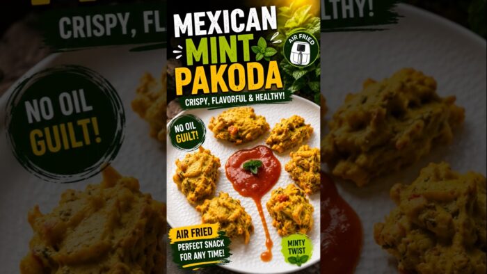 Air Fryer Mexican Mint Pakoda | Healthy No Oil Snack Recipe. #shorts #ytshorts