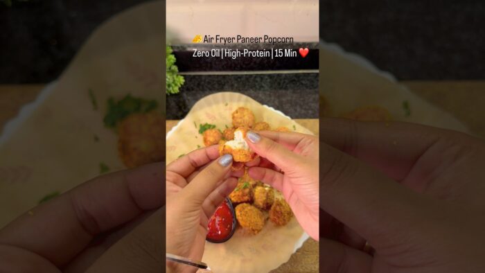 Air Fryer Paneer Popcorn 😍 | Crispy High Protein Snack | 15 Min Recipe #Shorts