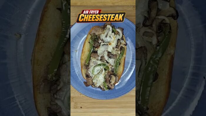 Air Fryer Philly Cheesesteak in 15 Minutes! 🤯 #airfryer #recipe #shorts