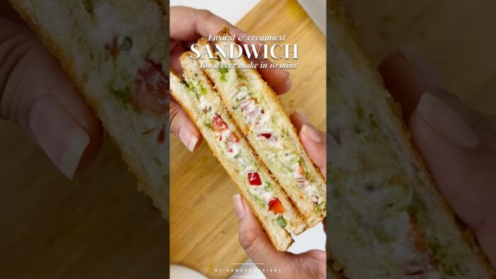 Air Fryer Veggie Hung Curd Sandwich 🥪 | Crispy & Creamy 10-Min Snack#shorts