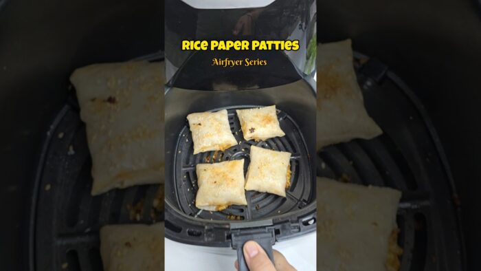 Airfried Rice Paper Patties | Crispy Air Fryer Snack Recipe 🤤 #honeykirasoise #shorts #youtubeshorts