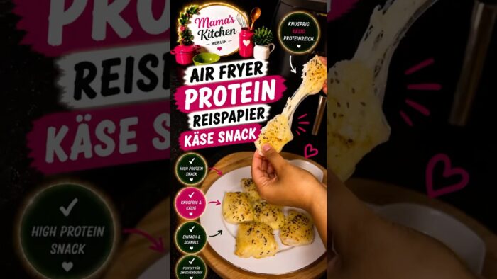 🧀 Airfryer Protein-Reispapier-Käse-Snack | einfach & schnell | Rezeptidee | High Protein