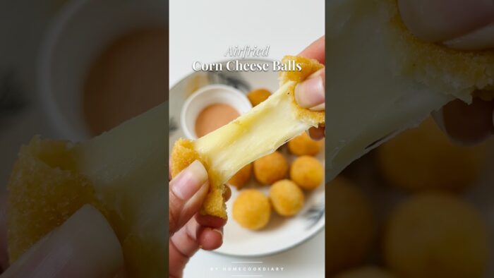Cheesy Potato Corn Balls in Air Fryer 🧀🥔 | Crispy Outside, Cheese Pull Inside!#shorts