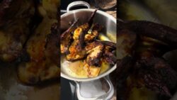 Cocinando alitas de pollo en freidora de aire