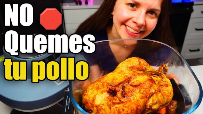 Cómo hacer pollo rostizado en freidora de aire (Sin quemarlo) Ninja Crispi Pro