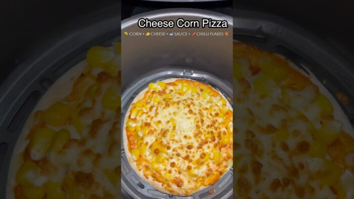 Corn Cheese Pizza Recipe | Air Fryer Pizza | Easy Homemade Pizza 🍕#shorts #pizza #airfryer #vairal