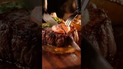 Crispy Harissa Butter Ribeye Steak Air Fryer Recipe – Perfect Pink Center #Shorts