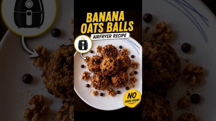 Crispy Outside, Soft Inside | Air Fryer Banana Oat Balls🍌 #shorts