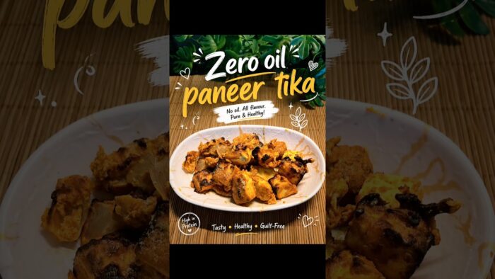 🧀 Crispy Paneer Tikka with ZERO Oil! #airfryer #protein #health #healthy #easyrecipe #paneertikka