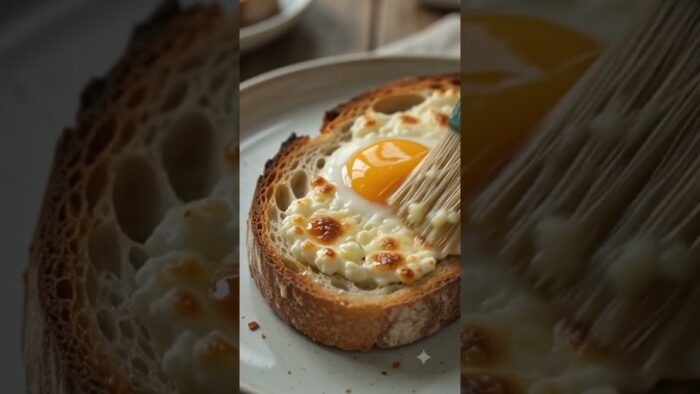 Crispy air fryer cottage cheese and egg toast recipe #airfryer