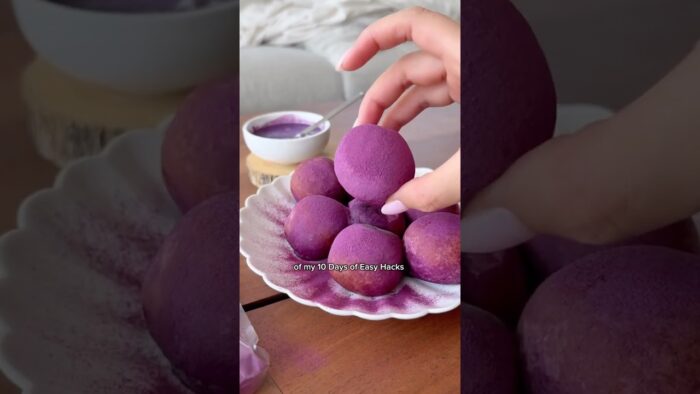 [ DAY 1 ] Easy Air Fryer Ube Mochi Balls! 💜 🌟