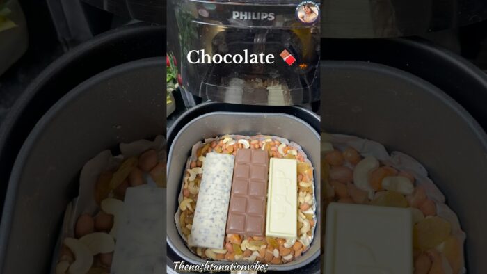 Dry Fruits Chocolate in Air Fryer Recipe 👌#feed #shorts #dryfruits #chocolate #trending #viral #yt