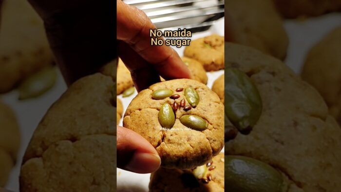 Healthy Cookies Without Maida & Sugar | Guilt-Free Snack easy 10 min airfryer recipe#Shorts