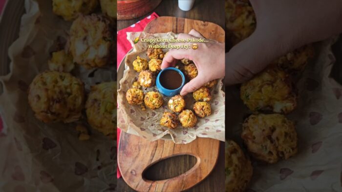 Healthy Corn Cheese Pakoda Recipe | Air Fryer Pakoda | Crispy Monsoon Snack | Low Oil Recipe