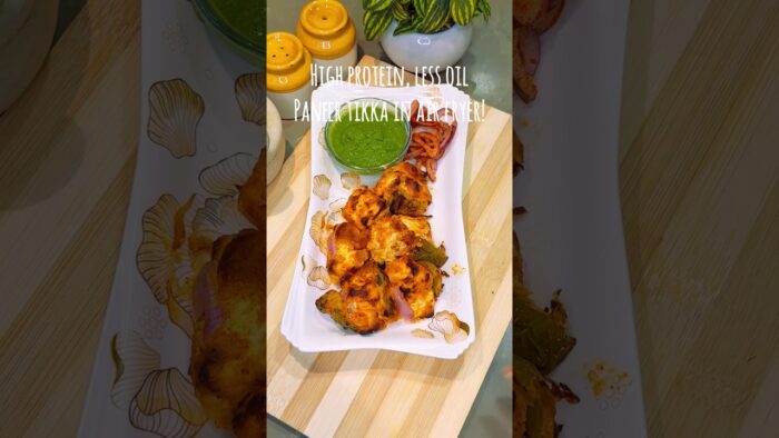 High Protein Air Fryer Paneer Tikka 🧀🔥 | Less Oil, More Protein! | Air Fryer Recipes Ep. 4