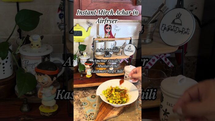Instant Mirch ka Achar in Airfryer #airfryerrecipes #easyrecipe #recipe #achar #mirchiachar #yummy
