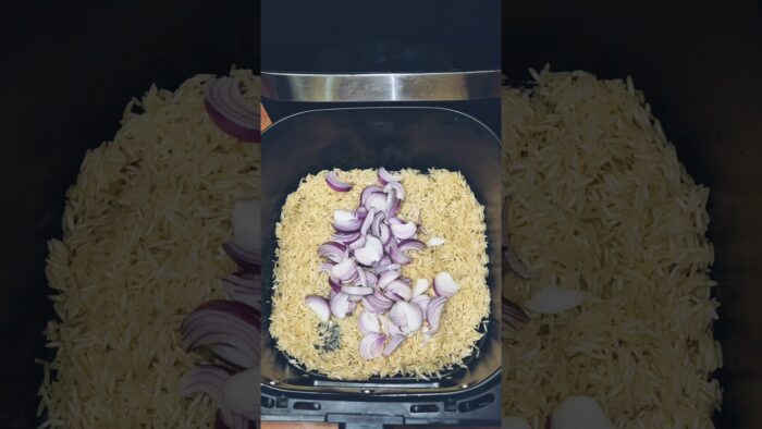 Mater Pulao In Airfryer #shorts #shortvideo #recipe #reels #ytshorts #pulao #cooking