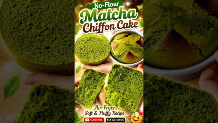 No-Flour Matcha Chiffon Cake | Air Fryer Soft & Fluffy Recipe
