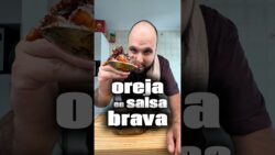 Oreja de cerdo con salsa brava en airfryer.