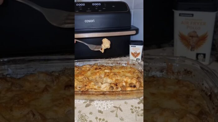 Pollo con champiñones en freidora de aire! #freidoradeaire #polloenfreidoradeaire #viral #receta