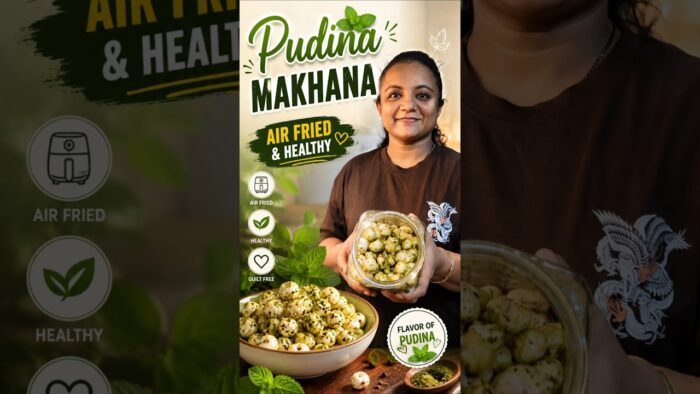 Pudina Makhana| Air Fried healthy Recipe| Simple Makhana Recipe 🤩 #airfryerrecipes #viral #airfryer