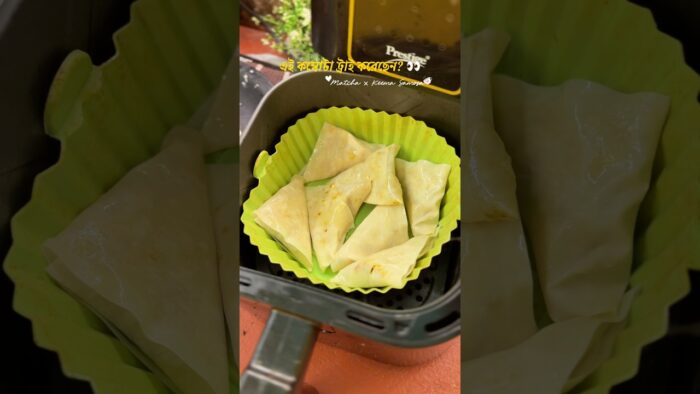 Quick Keema Samosa with Matcha ☕🥟 | Easy Evening Snack Recipe | Air Fryer Friendly #shorts #food