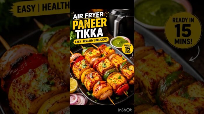 Restaurant-Style Air Fryer Paneer Tikka | Ready in 15 Minutes #trending #recipe #shortvideo #shorts