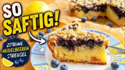 🫐 SUPER SAFTIG! Heidelbeer-Joghurt-Streuselkuchen aus dem Thermomix® (Ruckzuck fertig!)