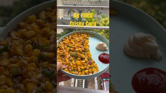 Save this Air Fried Crispy Corn Recipe🌽|#crispycorn #cookingshorts #airfryerrecipes #wfh #snacks