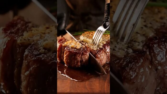 Truffle Garlic Butter Flank Steak with Parmesan Crust Air Fryer Recipe #Shorts