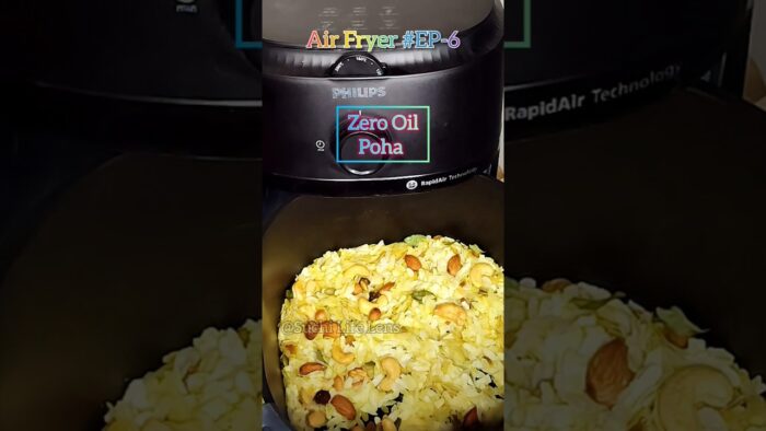 Zero Oil Poha Chuda in Air Fryer |Weight Loss Namkeen Recipe #ytshorts #viral #airfryer #yt