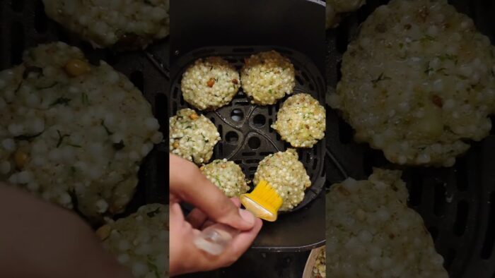 Zero Oil Sabudana Vada | AirFryer+ Microwave Recipe #shorts