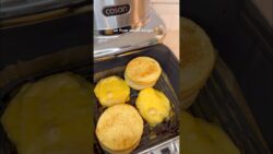 air fryer smash burger 🍔 recipe in comments #shorts #airfryer