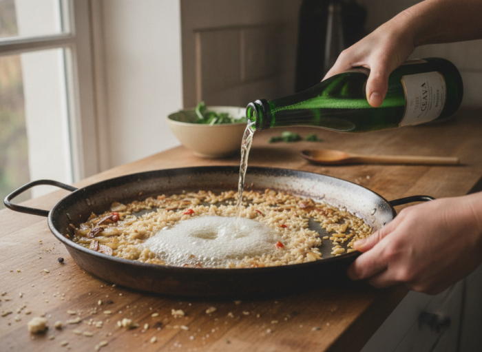 Arroz al cava con queso y nata: receta cremosa