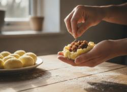 Bombas de carne: croquetas rellenas de patata y carne picada