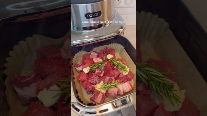 easiest grilled beef in the air fryer 🥩recipe in the comments #shorts #airfryerrecipes