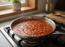 Espaguetis con atún y salsa de tomate