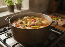 Sopa de arroz con pollo y verduras: receta casera