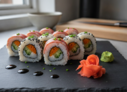 Sushi de verduras y jamón serrano: receta casera fácil